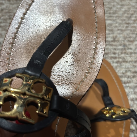 Tory Burch Square Toe Mini Miller Leather Thong Sandal 7.5 - Picture 8 of 9